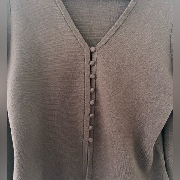 Joie Chocolate Brown Balloon Sleeve V-Neck Cardigan - Picture 5 of 6